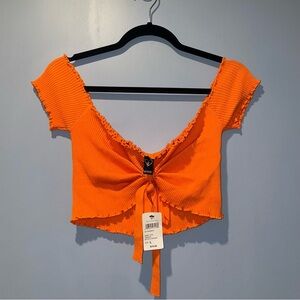 Windsor Orange Crop Top Size Large